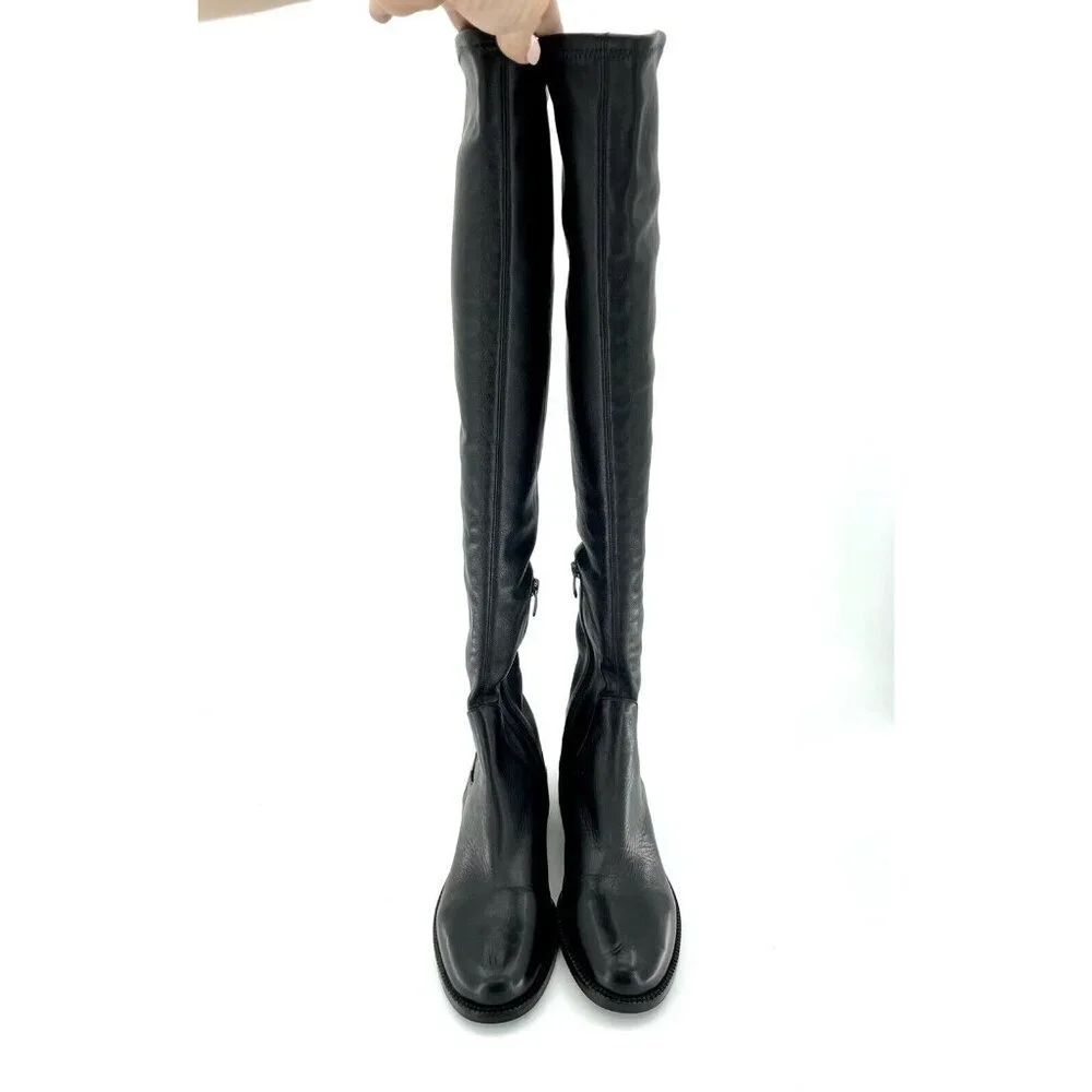 Via Spiga Boots Boni Over the Knee Black Leather Tall Riding SZ 5.5 New